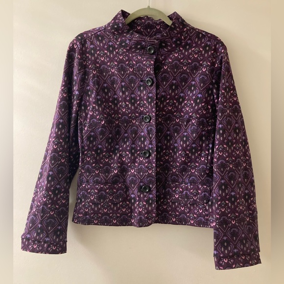 Charter Club Jackets & Blazers - Charter Club Purple Paisley Jacket‎ size Large